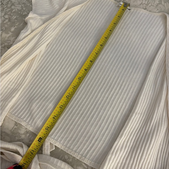 Reformation Cream Ribbed Wrap Blouse - Picture 4 of 5